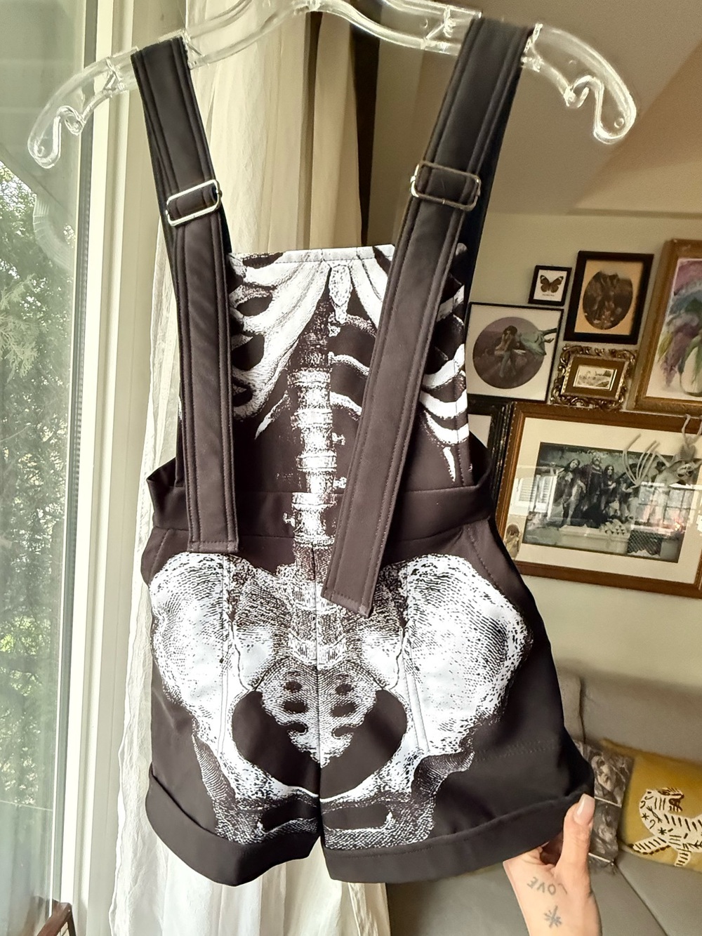 Blackmilk Ribs Skeleton Short Overalls